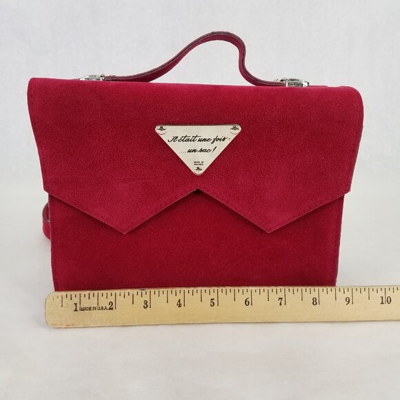 Once Upon A Time ... a Bag Crossbody Purse Faux Suede Purse Small Handbag France - Picture 11 of 14